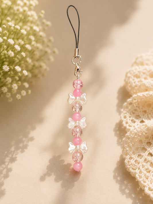 Pink Bow Phone Charm