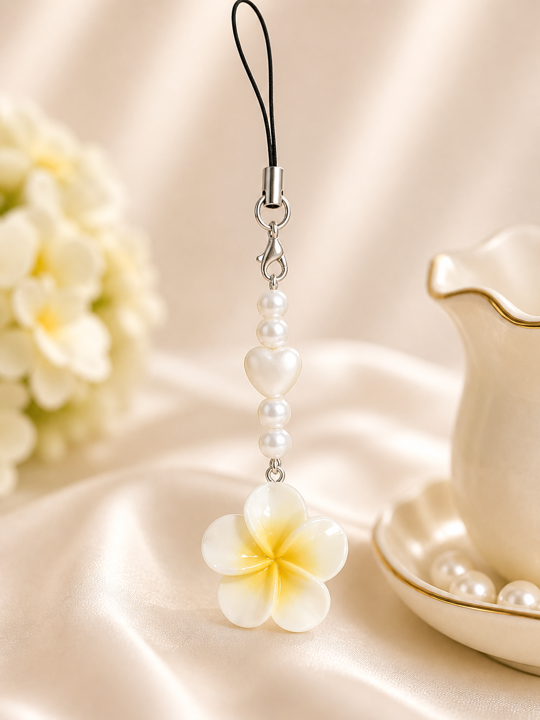 Heart Flower Phone Charm